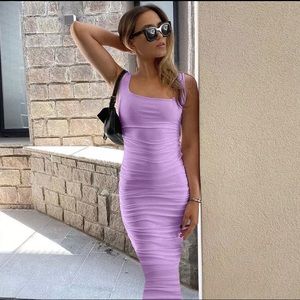 Pink Ruched Bodycon dress